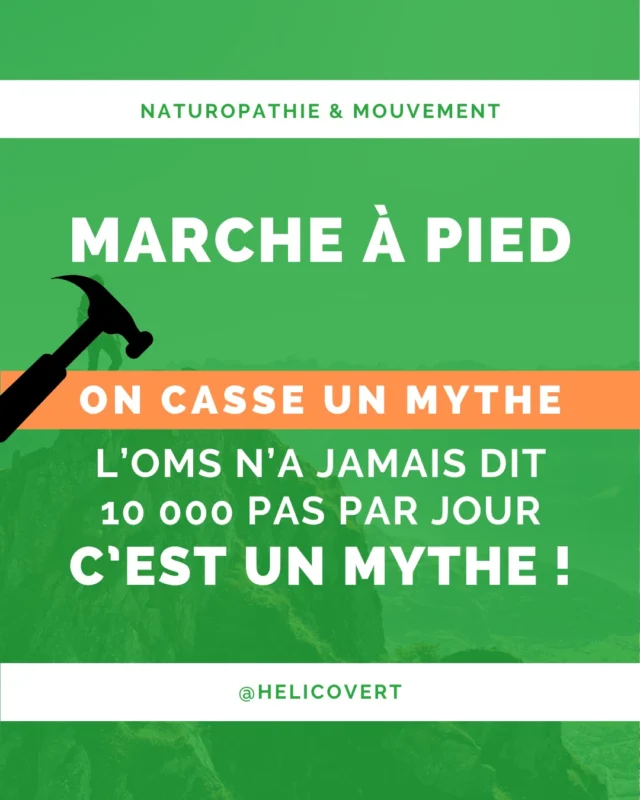 🤪 Vous connaissez la légende des 10 000 pas par jour pour être en bonne santé ?

J’ai appris récemment que l’OMS n’en conseille que 7000 😱🥳 Cette histoire de 10 000 pas date d’une publicité des années 60 et elle n’a rien de fondé. Voici donc un carrousel de remise à niveau sur les bienfaits de la marche à pied pour rester en forme quand le temps se rafraichi. J’espère que ça vous motivera à mettre vos chaussures et à sortir prendre l’air !

---
Je suis Sarah Ferrieu Nonnenmacher, naturopathe et conseillère en symptothermie 🌸
J'accompagne les femmes à se reconnecter à leurs super-pouvoirs tout au long de la vie.
---

#marcheàpieds #10000pas #7000pas #marchesanté #naturopathie